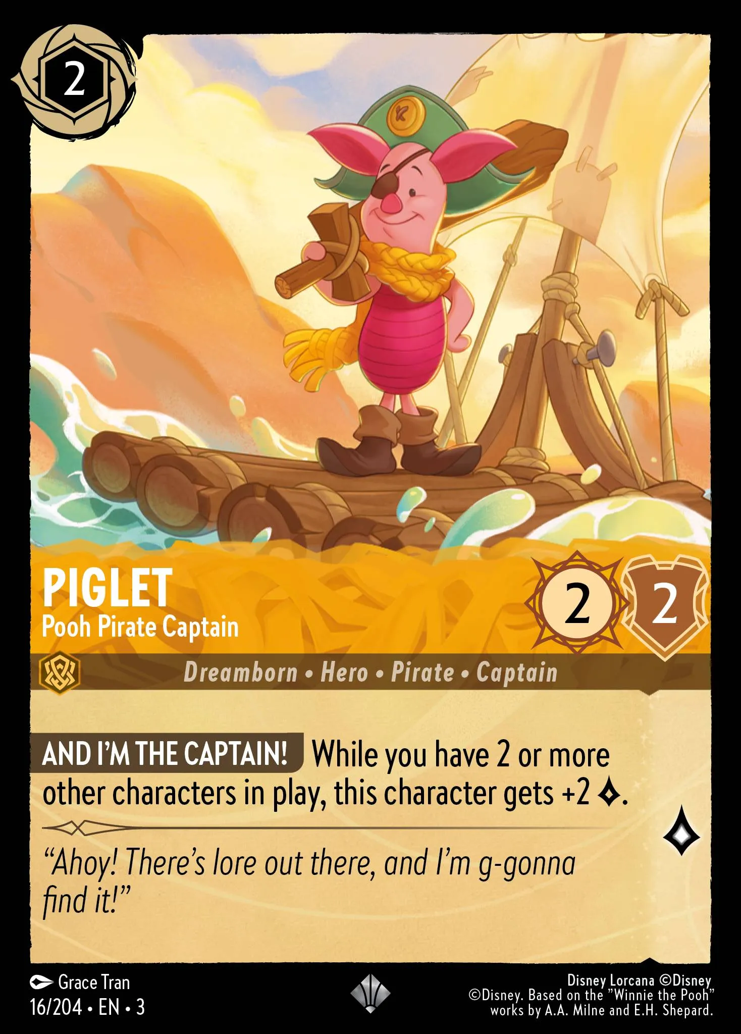 Piglet - Pooh Pirate Captain (003-016)