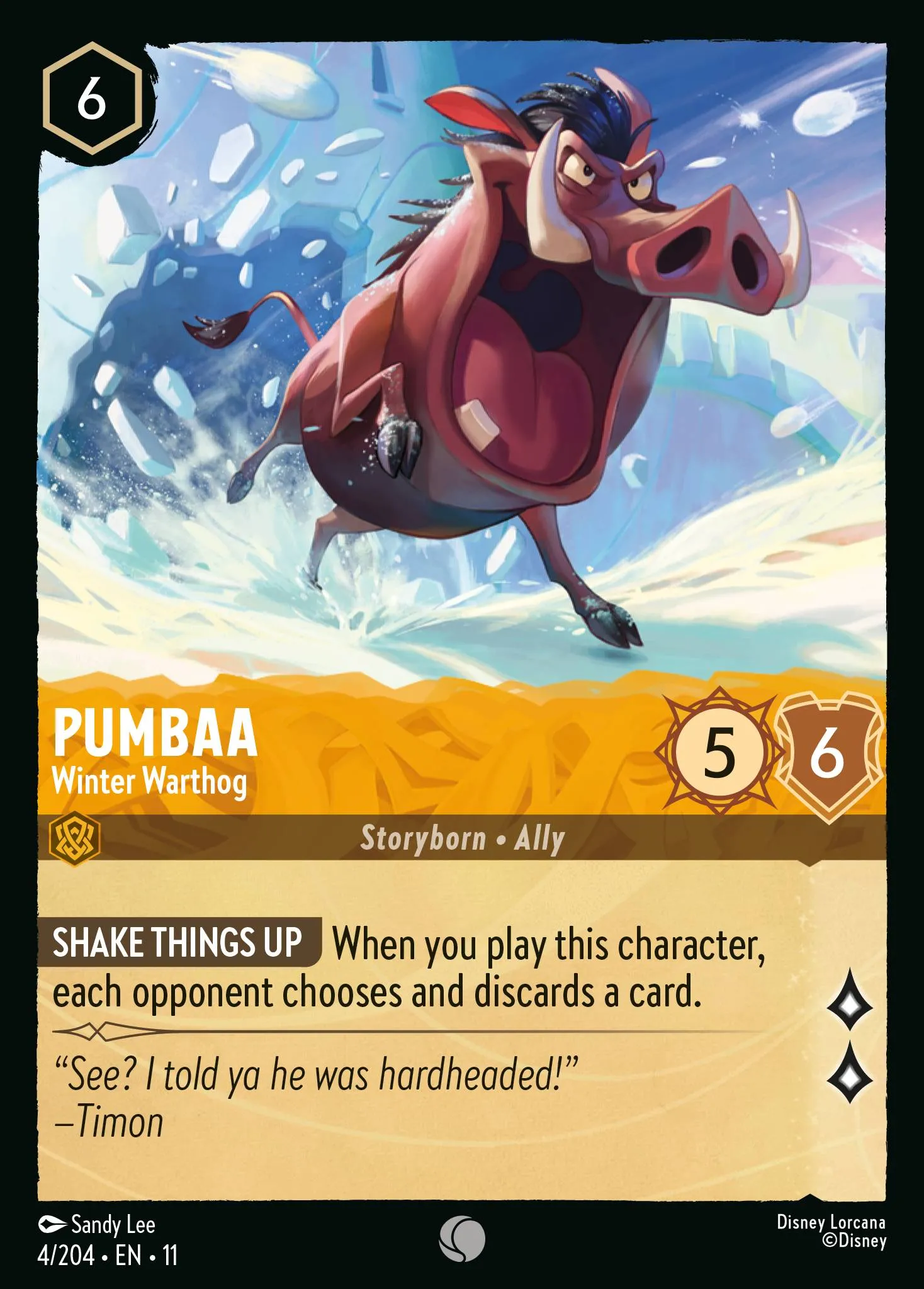 Pumbaa - Winter Warthog (011-004)
