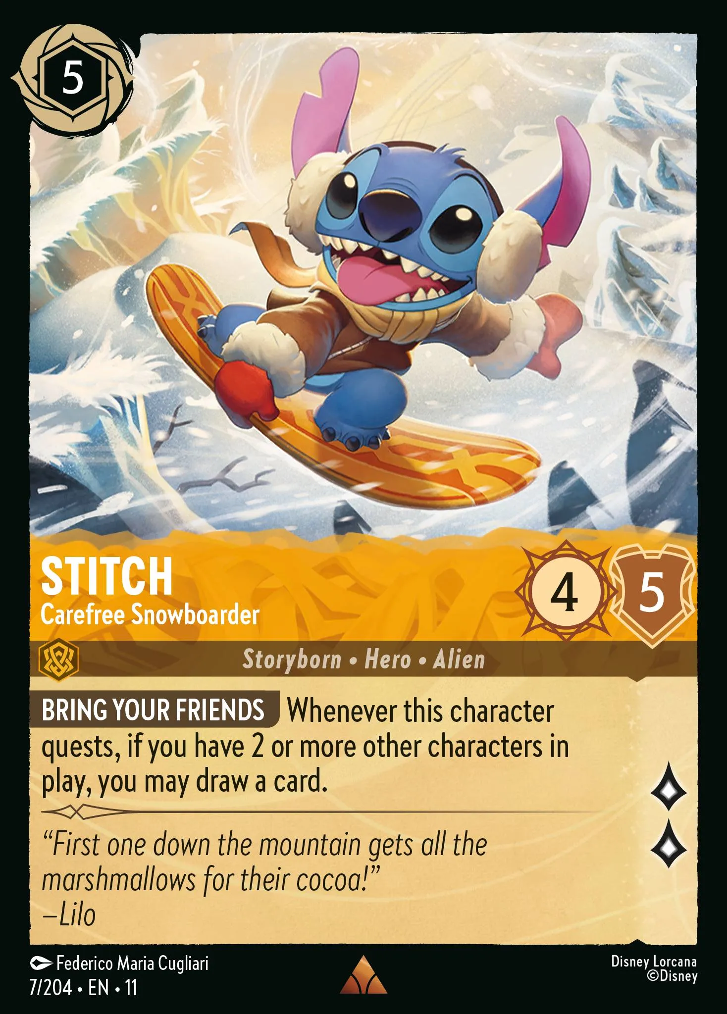Stitch - Carefree Snowboarder (011-007)