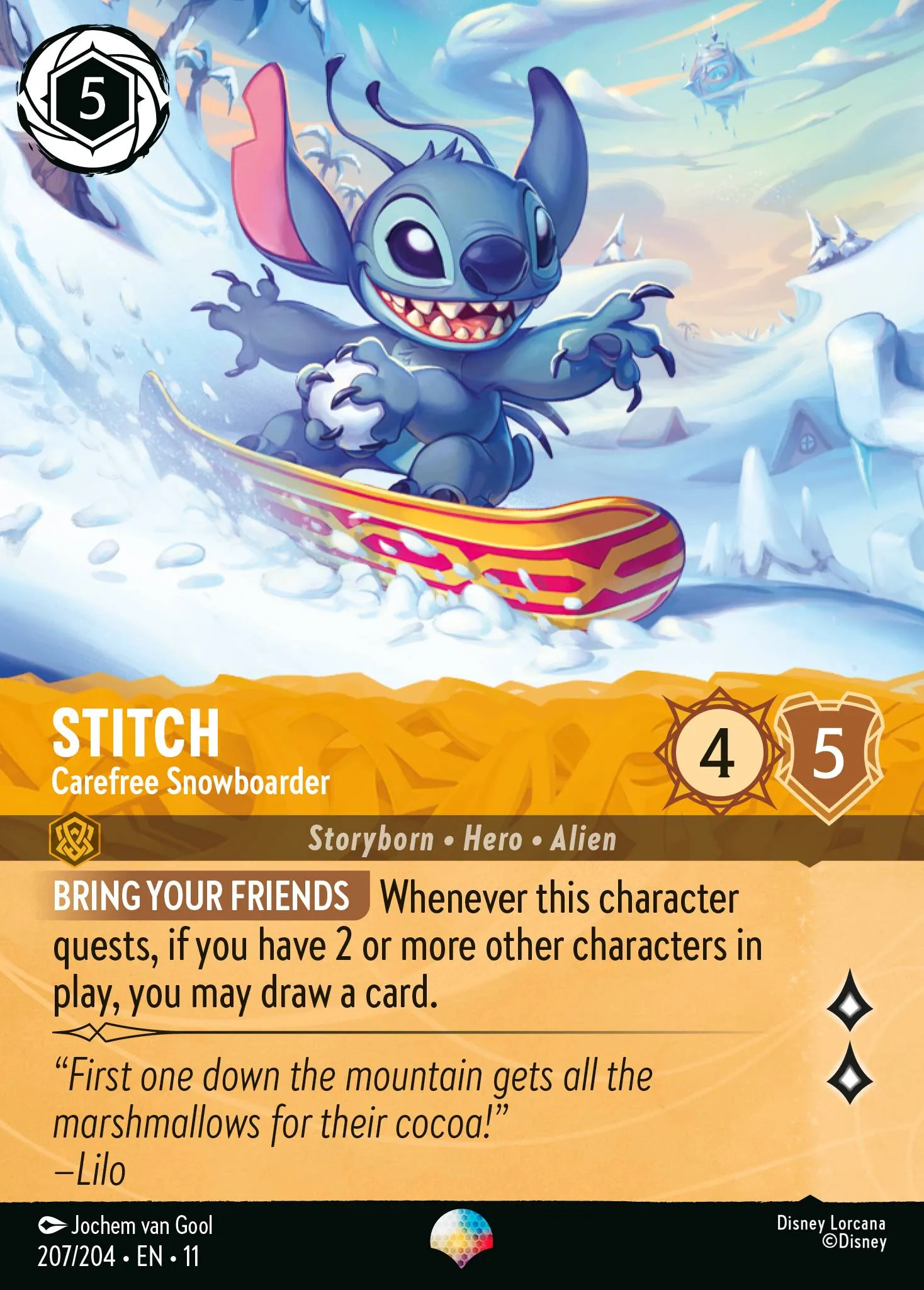 Stitch - Carefree Snowboarder (011-207)