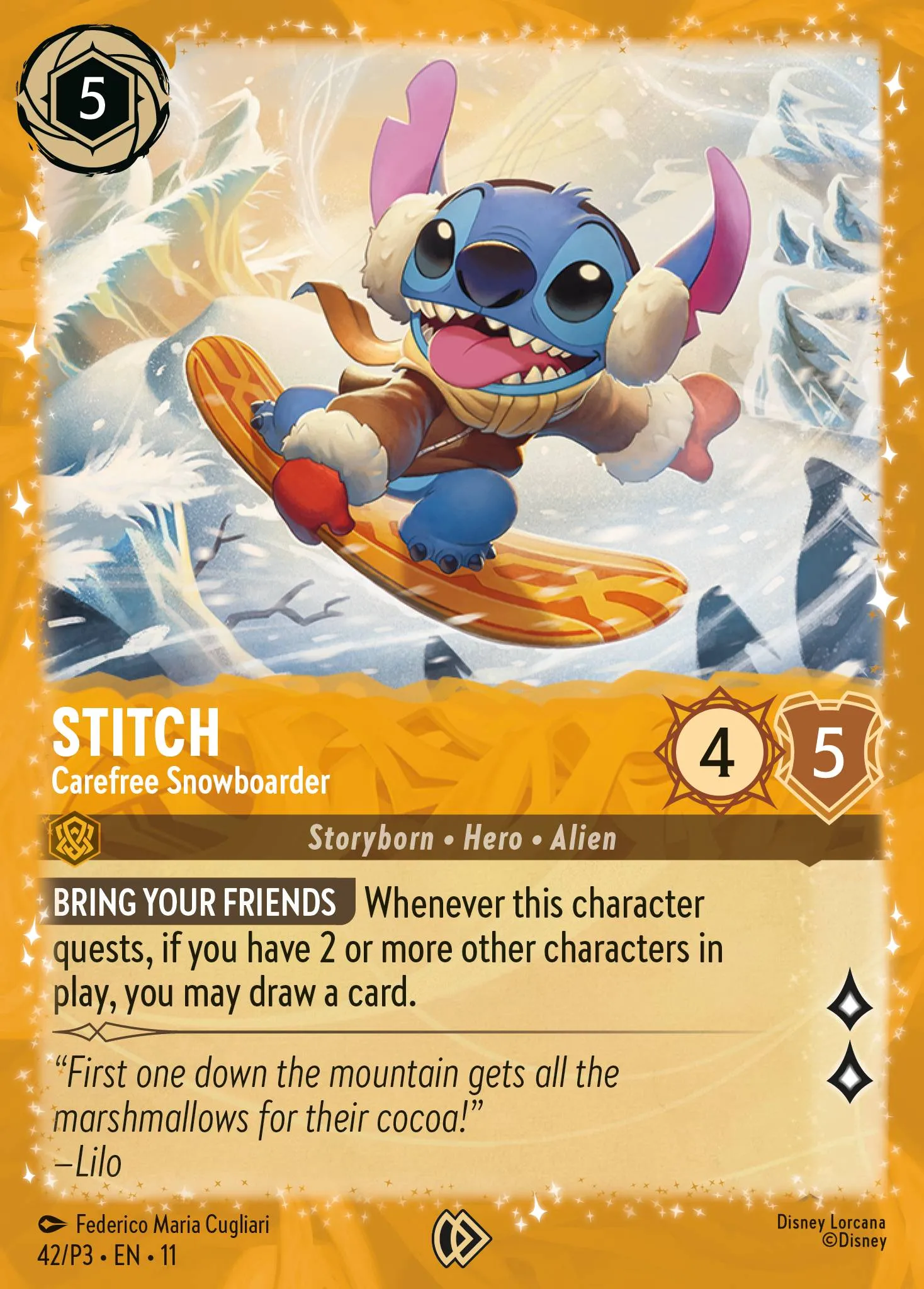 Stitch - Carefree Snowboarder (P3-042)